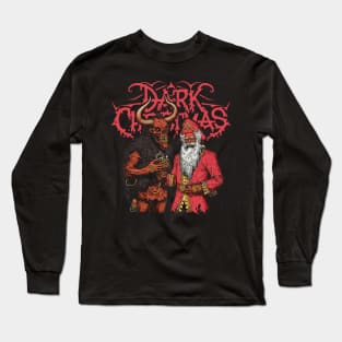 Dark Christmas Santa Demon Deathmetal Design Long Sleeve T-Shirt